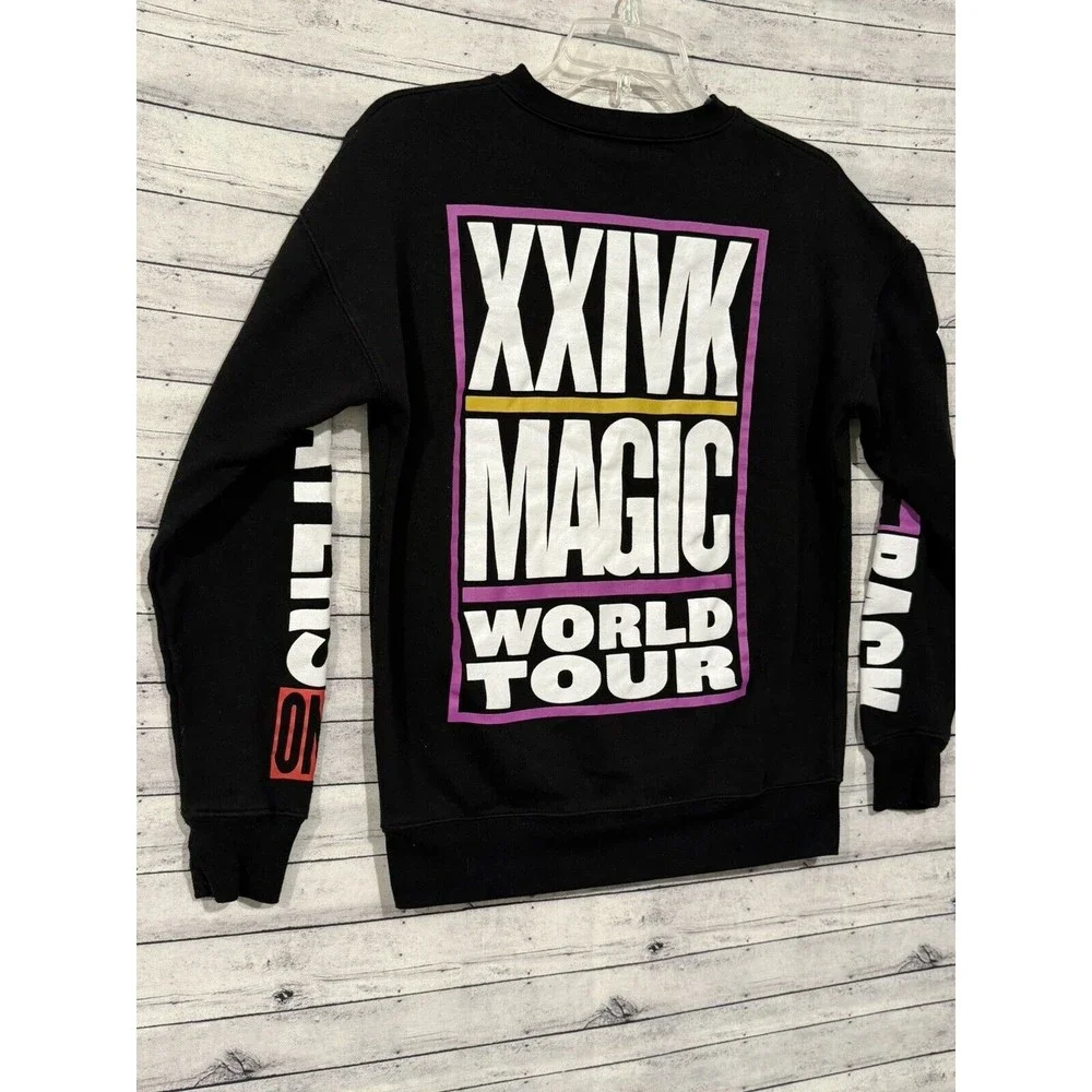 Bruno Mars 24K Magic World Tour OFFICIAL Crewneck Sweatshirt Sweater Black Sz S